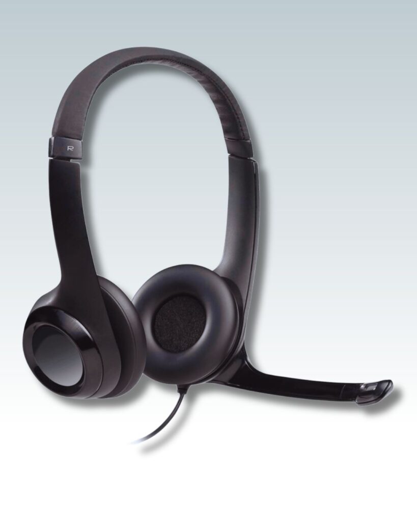 Logitech H390 Wired On-Ear Headphones – USB-A, Noise-Cancelling Mic, In-Line Controls, Black